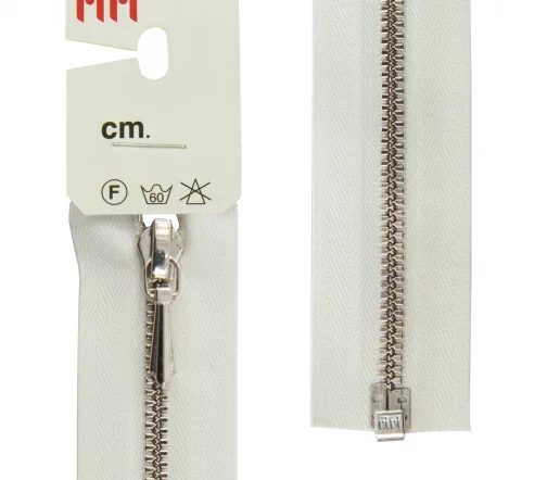 Молния RiRi металл, Ni, слайдер Tropf, 3 мм, разъёмная 1 замок, 65 см, цвет 2111, бело-беж. светлый