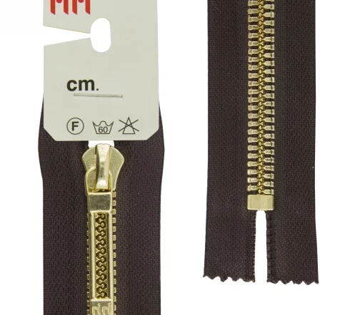 Молния RiRi "Топ" металл неразъёмная, 6мм 16см, подвеска STAB, цепь GO, цвет 2226, т.коричневый