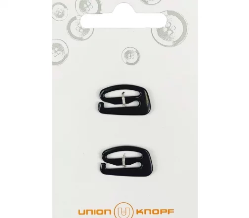Крючки для бикини Union Knopf, пластик, цвет черный, 13 мм, 2 шт.