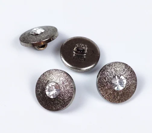 Пуговица DILL с кристаллом, на ножке, пластик, цвет серебристый, 18 мм