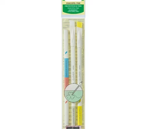 418 Карандаши меловые для ткани тонкие, 3 шт. с точилкой, Clover