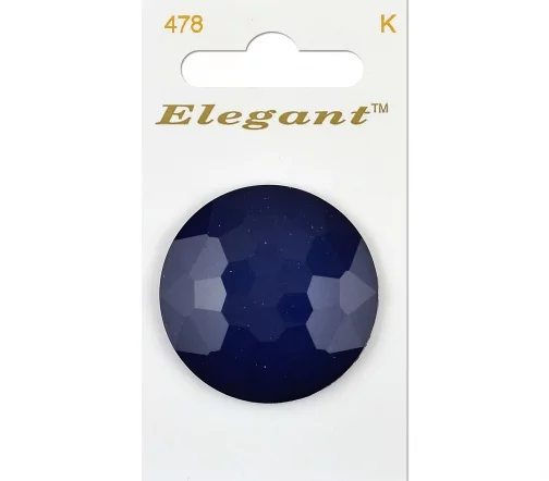 Пуговица Elegant, арт. 478 J, на ножке, 38 мм, пластик, синий