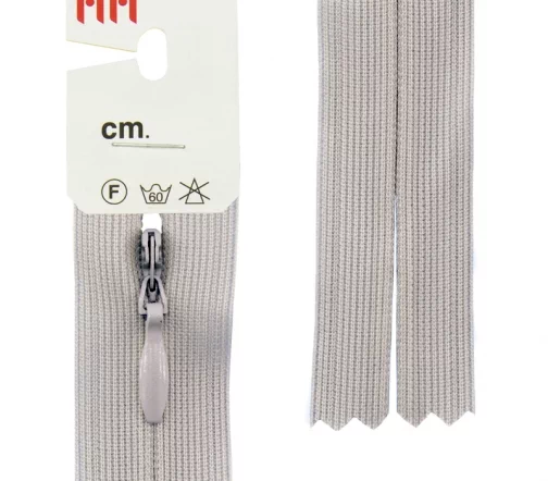 Молния Riri потайная неразъёмная, 3мм, 60см, цвет 2112, бледно-серый