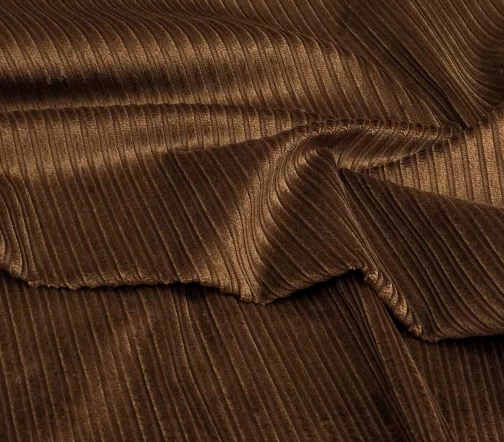 Вельвет хлопковый однотонный, цвет коричневый, 1122407
