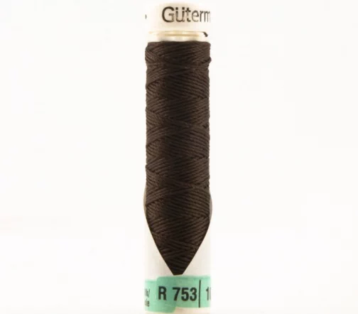 Нить Silk R 753 для фасонных швов, 10м, 100% шелк, цвет 697 венге, Gutermann 703184