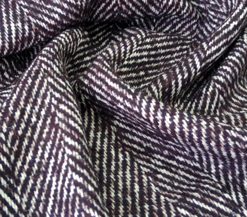 Пальтовая ткань в сливовую елочку, 01914-3