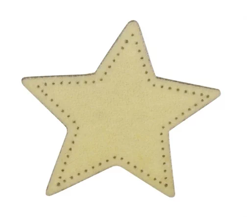 Термоаппликация HKM "Звезда из замши светло-бежевая", 5,0 х 5,0 см, 43173