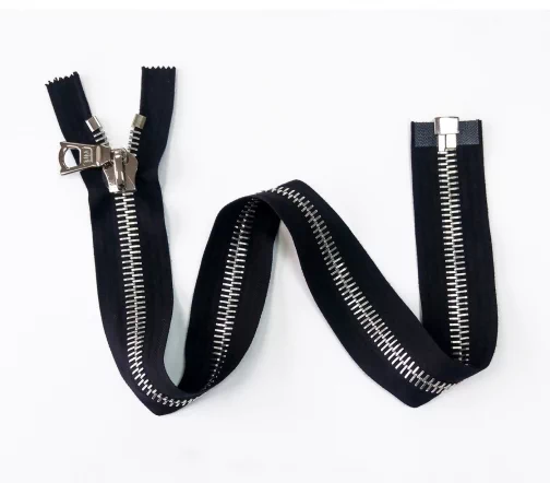 Молния RiRi металл, разъёмная, 1 замок 14 мм 75 см, подвеска Flach, цепь Ni, цвет 2110, черный