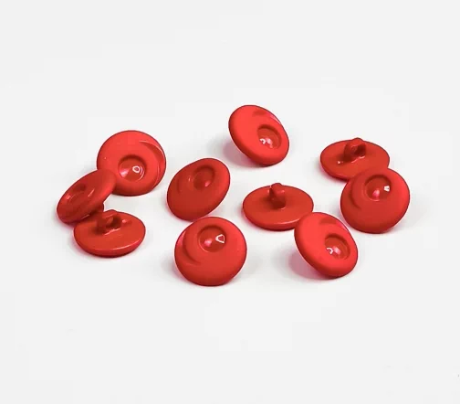 Пуговица DILL "Кружок", на ножке, пластик, цвет красный, 15 мм, 26711-15-23