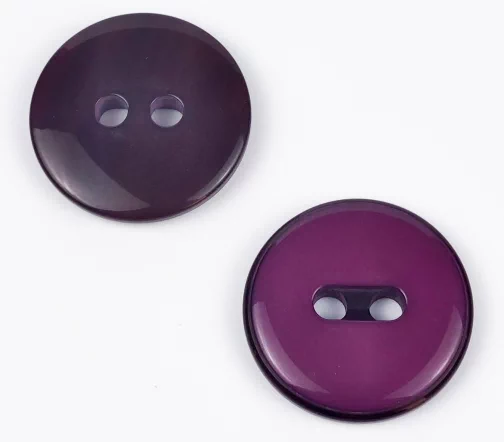 Пуговицы, Union Knopf, "Круглые, прорезь-полоса", глянец, 2 отв., пластик, цвет фиолетовый, 34 мм