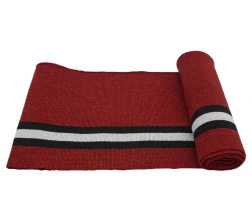 Подвяз трикотажный с люрексом, 13см*1м, арт. 3AR1198-1, красн/черн/серебро