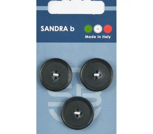 Пуговицы Sandra, 20,5 мм, 4 отв., пластик, 3 шт., цвет темно-серый, CARD180