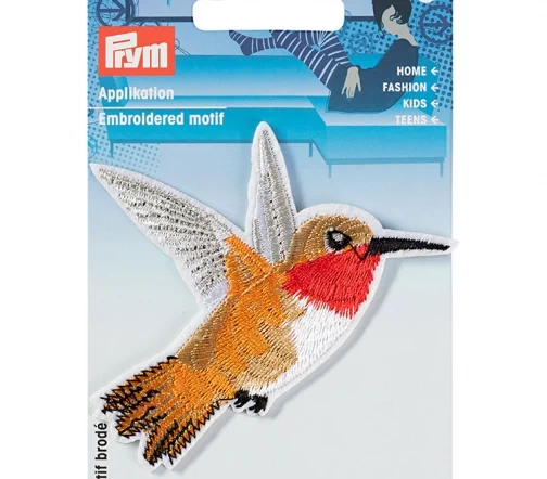 926657 Термоаппликация "Колибри оранжевый/бежевый" 8х8 см, Prym