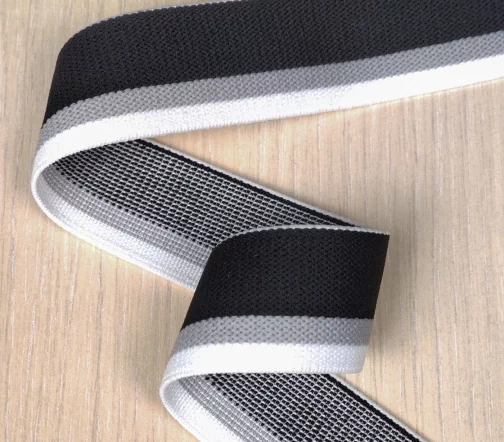 Резинка PEGA, поясная черная и белая полосы, 30 мм