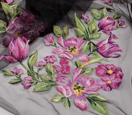 Вышивка на сетке "Лилейник", 02150