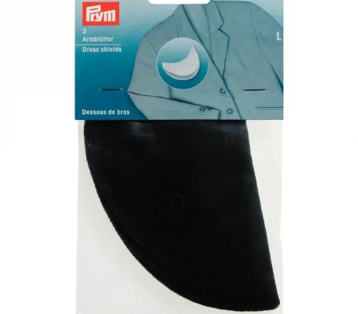 994187 Подмышечники, размер L, 100% хлопок, 2шт, черный, Prym