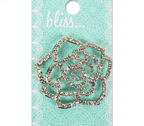 Пуговица, Bliss, на ножке, 45 мм, металл/стразы, 1 шт., 34000001