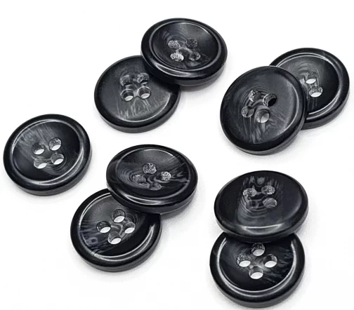 Пуговица DILL, 4 отв., пластик, цвет черный, 15 мм