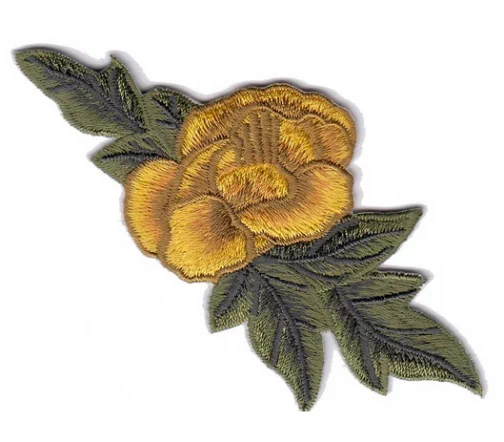 Термоаппликации "Цветы с листьями", 10 х 4,5 см, цвет желтый, 3 шт., 569752.F