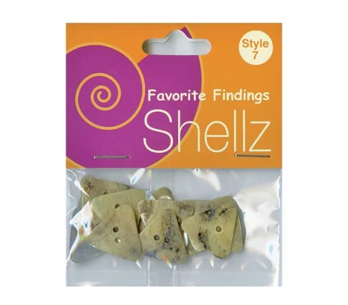 Набор пуговиц, серия Favorite Findings "Shellz Agoya Треугольник", перламутр, 2 отв., 20 мм, 17 шт.