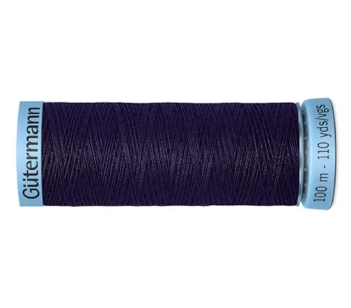 Нить Silk S303 для тонких швов, 100м, 100% шелк, цвет 387 чернильно-черный, Gutermann 744590