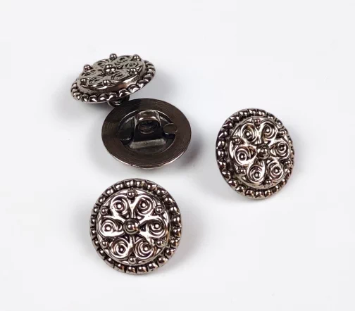 Пуговица DILL "Цветок", на ножке, металл, цвет состар.латунь, 19 мм