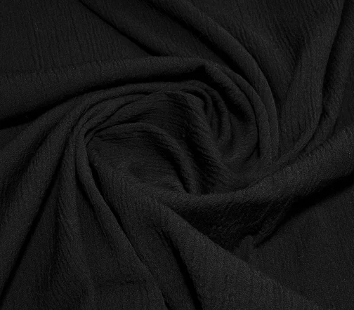 Ткань из шерстяной пряжи, цвет черный, 01626