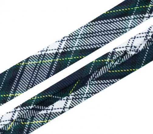 Косая бейка MATSA "шотландка", 18мм, хлопок с п/э, цвет 05, сине-зеленый