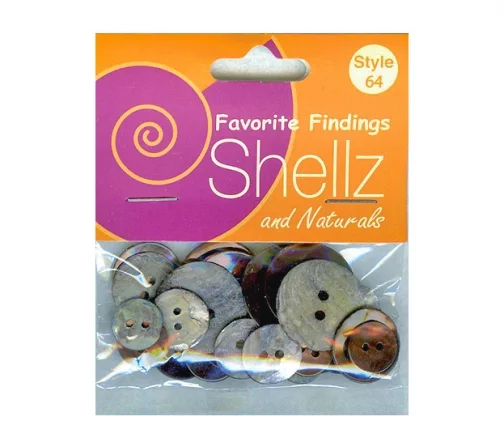 Набор пуговиц, серия Favorite Findings "Shellz & Naturals", перламутр, 2 отв., 32 шт., цв.коричневый