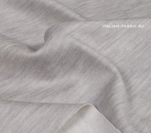 Джерси с кашемиром двустороннее, цвет серый меланж/молочный, 1102107