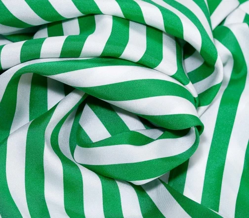 Шелк твил в зеленую полоску, 00684-1