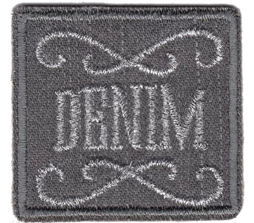 Термоаппликация "Denim", 4,3 х 4 см, серая, арт. 565232.A