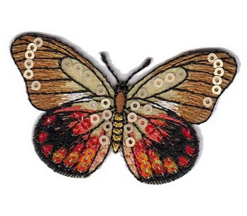 Термоаппликация "Бабочка с пайетками", 4,5 х 6,8 см, арт. 569760.B