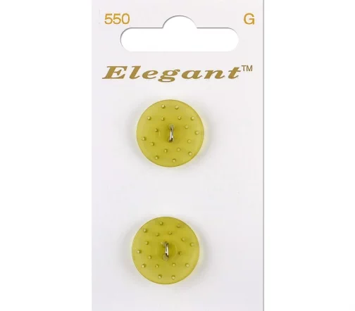 Пуговицы, Elegant, арт. 550 F, 2 отв., 19 мм, пластик, 2 шт.