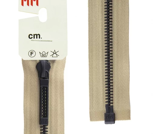 Молния RiRi "Топ" металл разъёмная, 1 замок 6мм 60см, подвеска STAB, цепь Bl, цвет 2212, бежевый