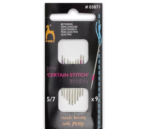 Иглы ручные с цветной полосой для ровных стежков, № 5-7, 9 шт., PONY 03871