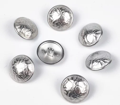 Пуговицы, Union Knopf, "Складки", на ножке, металл, цвет никель, 18 мм