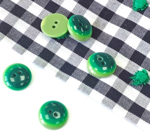 Пуговицы, Union Knopf, "Радуга", 2 отв., пластик, цвет оттенки зеленого, 12 мм
