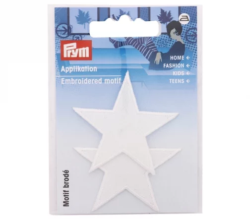 923150 Термоаппликация "Звезды" 4,7 см, белый цв., 2шт., Prym