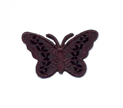 Термоаппликация "Бабочка с пайетками", 2,2 х 3,7 см, черная, арт. 569476.A