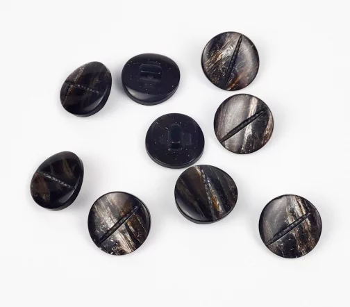 Пуговицы, Union Knopf, на ножке, пластик, цвет серо-коричневый, 18 мм