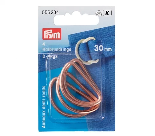 555234 Полукольца, цвет розовое золото, 30 мм, упак./4 шт., Prym