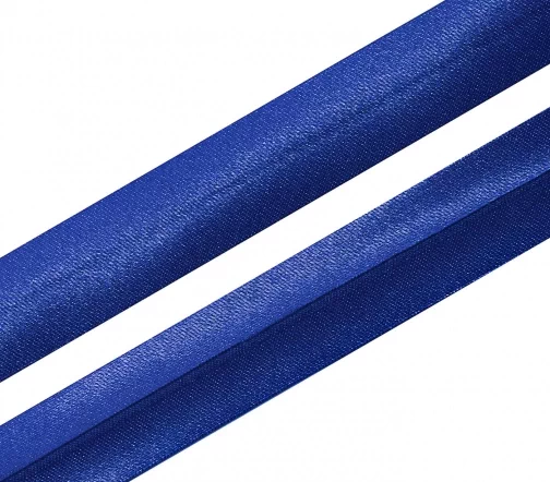 Косая бейка SAFISA атласная, 20 мм, п/э, цвет 013, синий