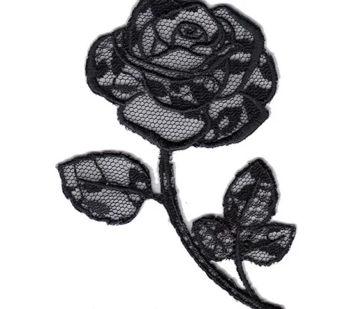 Термоаппликации "Цветок кружевной черный", 9 х 7 см, 1 шт., арт. 569771.B