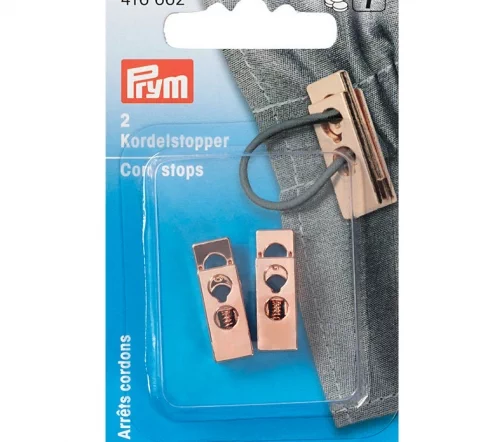416662 Ограничители для шнура 2 отв., металл, розовое золото, 2 шт., Prym