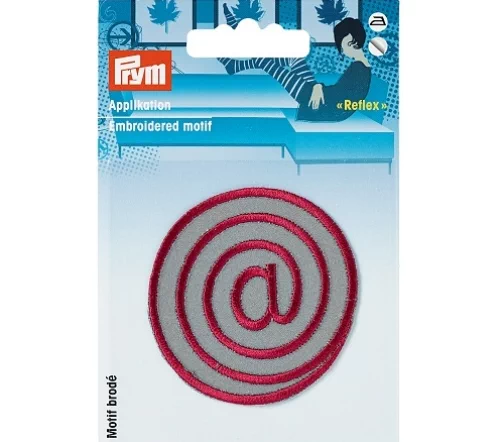 925505 Термоаппликация "Знак "@", d 5,5 см, светоотражающая, самоклеящаяся, Prym