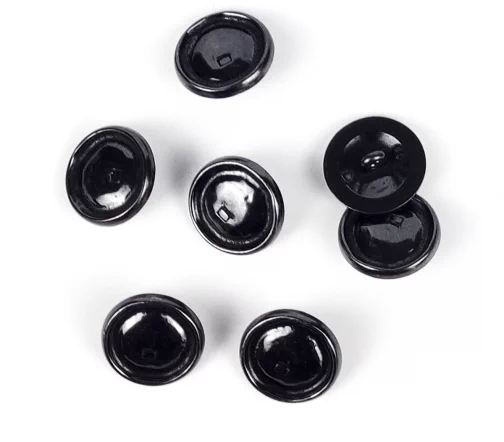 Пуговицы, Union Knopf, "Круглые", на ножке, металл, цвет черный, 18 мм