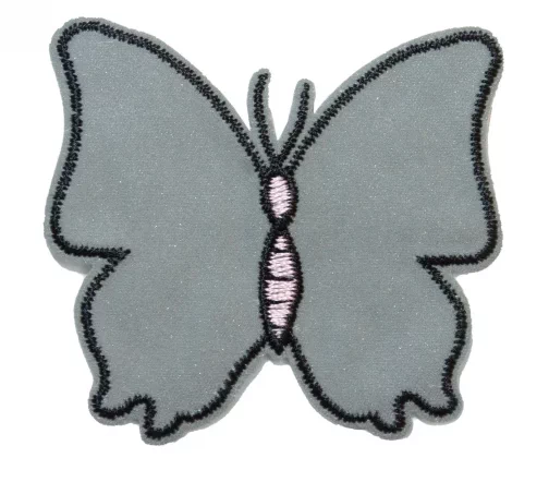 Термоаппликация HKM "Бабочка (светоотражающая)", 5,9х5,2 см, цвет серый
