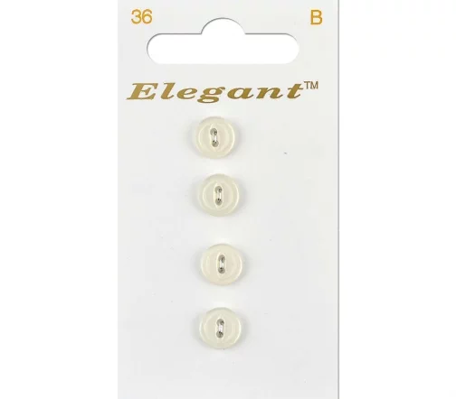 Пуговицы, Elegant, арт. 036 C, 2 отв., 9 мм, пластик, 4 шт.