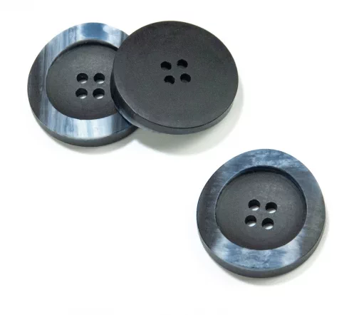 Пуговица Union Knopf, 4 отв., пластик, цвет т.синий, 28 мм